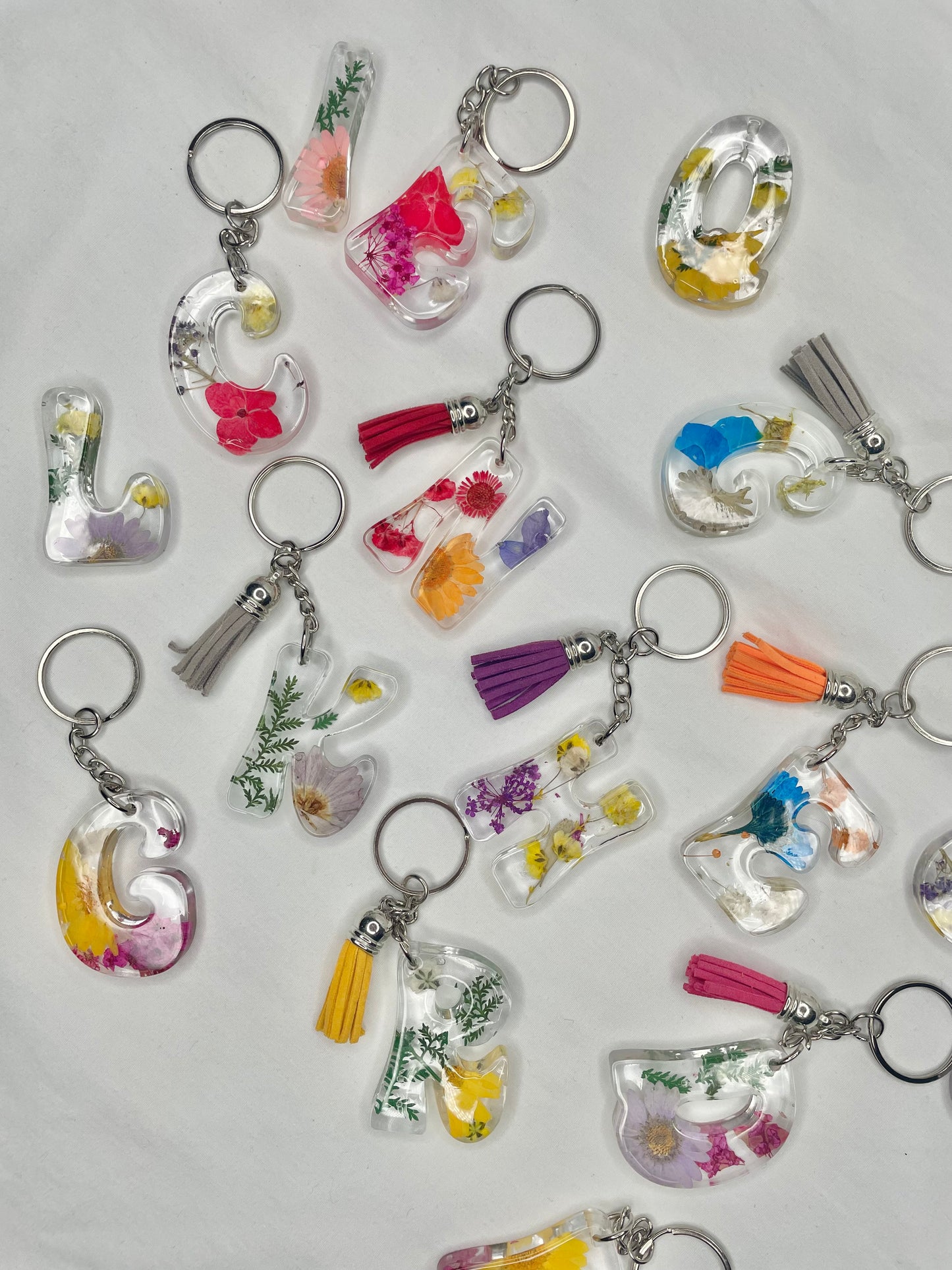 Initial Keychain with Tassel