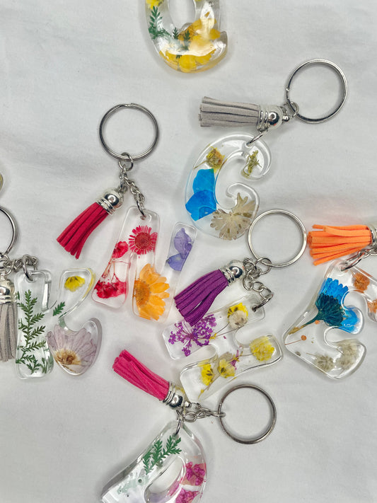 Initial Keychain with Tassel