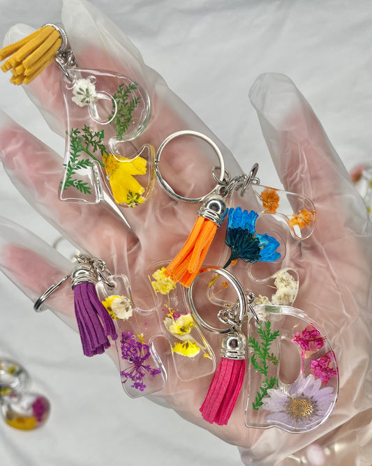 Initial Keychain with Tassel